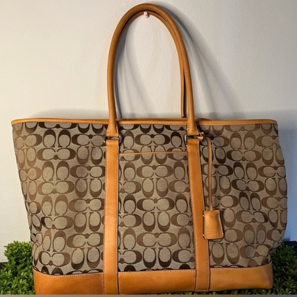 Coach Handbags - COACH Weekender Large Signature canvas leather Overnight duffle tote Bag Luggage